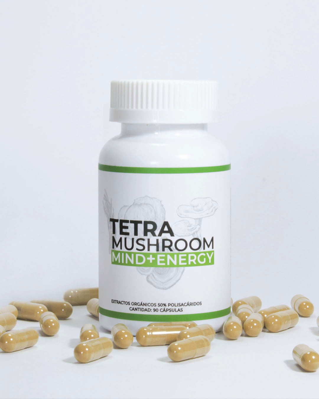 Tetra Mushroom – 90 cápsulas | Fórmula avanzada de 5 extractos funcionales
