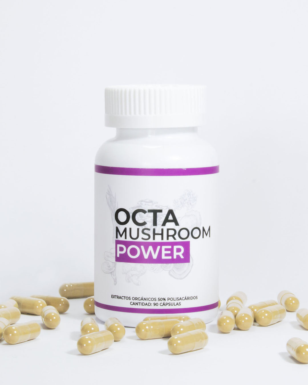 Octa Mushroom Complex – 8 Hongos Orgánicos + Bacopa | 90 cápsulas | Extracto dual